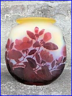 Grand vase GALLE décor de magnolias