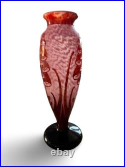 Grand vase Le Verre Français (Schneider, Charder) modèle Digitales