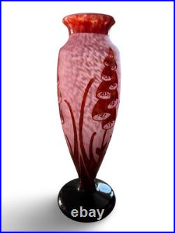 Grand vase Le Verre Français (Schneider, Charder) modèle Digitales
