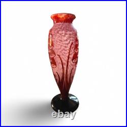Grand vase Le Verre Français (Schneider, Charder) modèle Digitales