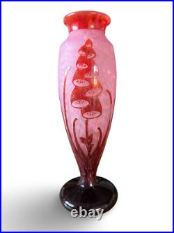 Grand vase Le Verre Français (Schneider, Charder) modèle Digitales
