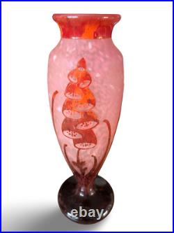Grand vase Le Verre Français (Schneider, Charder) modèle Digitales