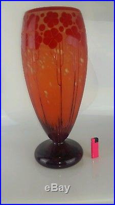 Grand vase Le verre français vase décor Cardamines