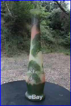 Grand vase Soliflore 41 cm en verre émaillé LEGRAS