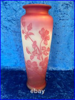 Grand vase VESSIERE NANCY pate de verre art deco idem gallé degagé à l'acide