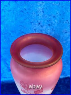 Grand vase VESSIERE NANCY pate de verre art deco idem gallé degagé à l'acide