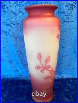 Grand vase VESSIERE NANCY pate de verre art deco idem gallé degagé à l'acide