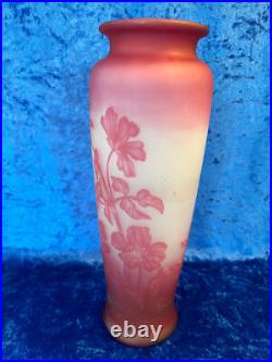 Grand vase VESSIERE NANCY pate de verre art deco idem gallé degagé à l'acide