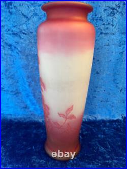 Grand vase VESSIERE NANCY pate de verre art deco idem gallé degagé à l'acide