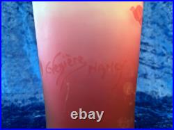 Grand vase VESSIERE NANCY pate de verre art deco idem gallé degagé à l'acide