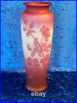 Grand vase VESSIERE NANCY pate de verre art deco idem gallé degagé à l'acide