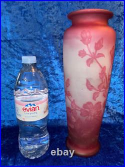 Grand vase VESSIERE NANCY pate de verre art deco idem gallé degagé à l'acide