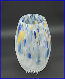 Grand vase en verre à inclusions d'oxydes des Frères Muller, période Art Déco