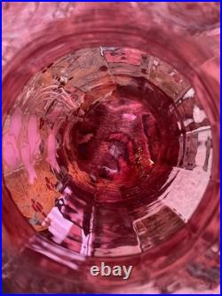 Grand vase en verre soufflé émaillé Art Nouveau à décor floral Bel état Rare