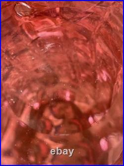 Grand vase en verre soufflé émaillé Art Nouveau à décor floral Bel état Rare