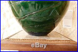 Grand vase ovoïde JEAN CLAUDE NOVARO en verre soufflé signé et daté 1996 ref 583