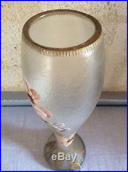 Grand vase pate de verre 50 cm Montjoye Saint Denis