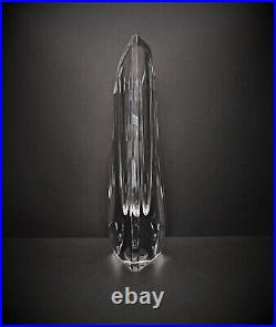 Grand vase soliflore en cristal de Baccarat double signature signé 31,5 cm