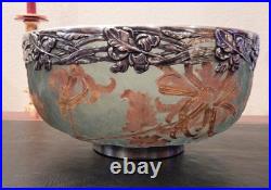 Grande coupe ou saladier Victor SAGLIER Art Nouveau Japonisant / DAUM / LEGRAS