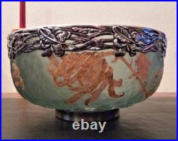Grande coupe ou saladier Victor SAGLIER Art Nouveau Japonisant / DAUM / LEGRAS