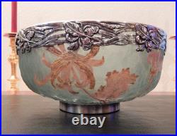 Grande coupe ou saladier Victor SAGLIER Art Nouveau Japonisant / DAUM / LEGRAS
