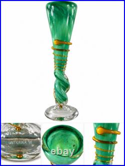 Guy Untrauer Vase en verre soufflé signé daté 1990 H 27 cm Art Glass