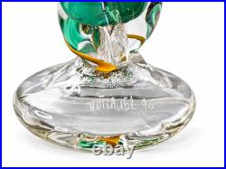 Guy Untrauer Vase en verre soufflé signé daté 1990 H 27 cm Art Glass