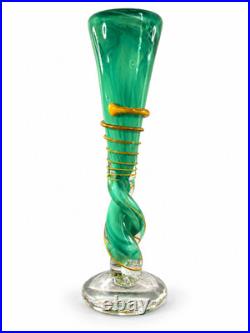 Guy Untrauer Vase en verre soufflé signé daté 1990 H 27 cm Art Glass