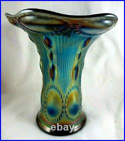 IMPERIAL CARNIVAL GLASS Vase verre irisés électrolytique U. S. A 1910