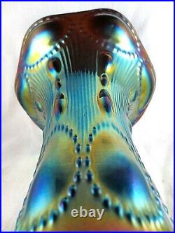 IMPERIAL CARNIVAL GLASS Vase verre irisés électrolytique U. S. A 1910