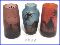 INTROUVABLES SCAILMONT H. MARTIN TROIS VASES MINIATURES Haut. 6cm Parfait état