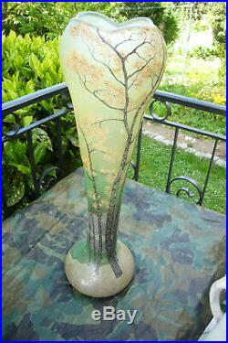 Immense vase LEGRAS superbe décor era gallé daum