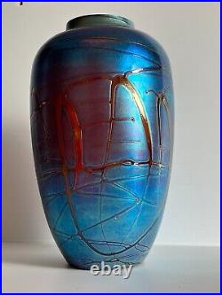 Important VASE Verre en verre irisé Signé COLVER FRANCE Alice GIRAUD