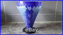 Important vase en patte de verre charder authentique