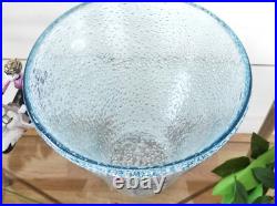 Important vase tronconique en cristal bullé signé DAUM Important vase tronconique en cristal bullé signé DAUM