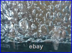Important vase tronconique en cristal bullé signé DAUM Important vase tronconique en cristal bullé signé DAUM