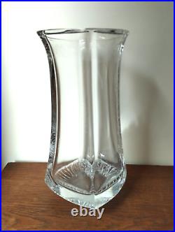 Imposant Et Lourd Vase En Cristal Signé Daum France Série Cratère Vers 1970