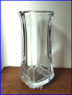 Imposant Et Lourd Vase En Cristal Signé Daum France Série Cratère Vers 1970