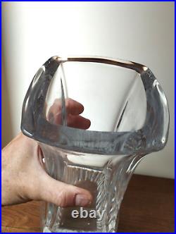 Imposant Et Lourd Vase En Cristal Signé Daum France Série Cratère Vers 1970