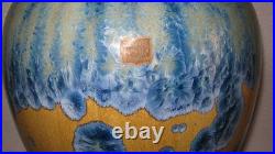 Imposant vase en céramique de Pierrefonds émail à cristallisations