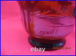 Intéressant Vase signé GALLE à décor de végétaux dégagés à l'acide