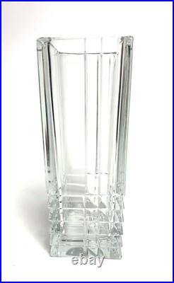 Italie Vase carré en cristal moulé 23 cm