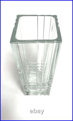 Italie Vase carré en cristal moulé 23 cm