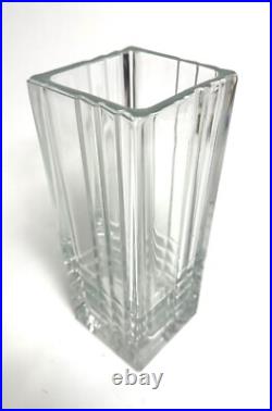 Italie Vase carré en cristal moulé 23 cm