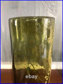 JOLIE PAIRE DE VASES EN VERRE ÉMAILLÉ (accident sur un) PAVOTS LEGRAS