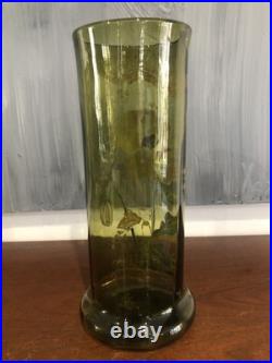 JOLIE PAIRE DE VASES EN VERRE ÉMAILLÉ (accident sur un) PAVOTS LEGRAS