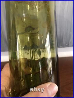 JOLIE PAIRE DE VASES EN VERRE ÉMAILLÉ (accident sur un) PAVOTS LEGRAS