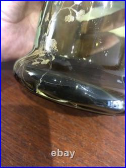 JOLIE PAIRE DE VASES EN VERRE ÉMAILLÉ (accident sur un) PAVOTS LEGRAS