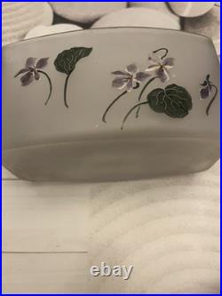 Jardinière En Verre Givre avec violettes