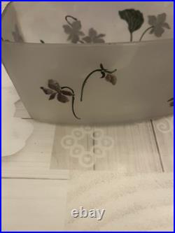 Jardinière En Verre Givre avec violettes